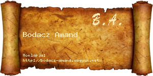 Bodacz Amand névjegykártya